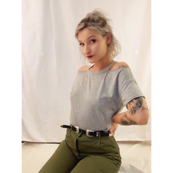 Top Shop Cold Shoulder Tee - Picture 3 of 4